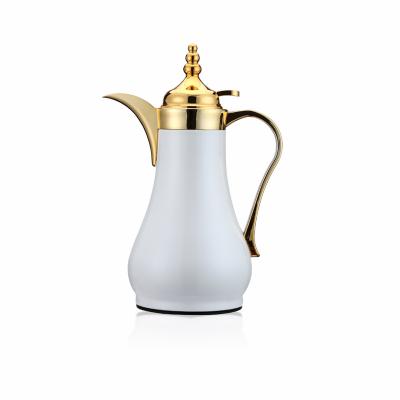 China WITH LID NEW ARRIVAL COLOR ARABIC SILVER GOLD DOUBLE WALL VACUUM FLASK 750ML STAINLESS INSULATED JAR DALLAH for sale