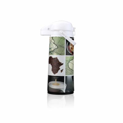 China PORTABLE 1.9L flower printing high quality vacuum air pressure water pump jar thermos insulated flask for coffee for sale