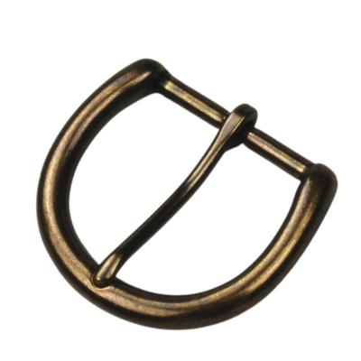 China Zinc Alloy Pin Pin Buckle New 2021 Antique Brass Finish Buckle Half Round 40MM Single Pin Buckle Belt Buckle for sale