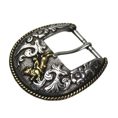 China Pin Buckle 38MM Western Cowboy Metal Belt Buckle ZINC ALLOY Belt Buckle For Men for sale