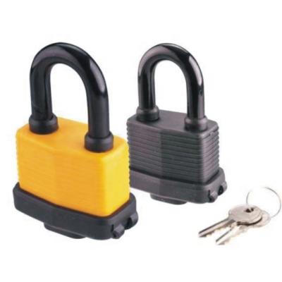 China Waterproof Cover Plastic Cover Laminated Padlock America Market Lock Door Lock for sale