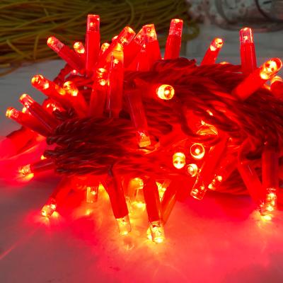 China Fixed Style Red Led String Lights IP65 Christmas Decoration Led String Fairy Lights 10m-100 Led Cable Rubber Wire for sale