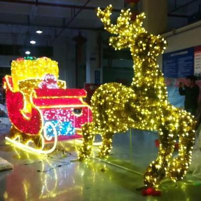 China crystal sculpturechristmas decorative sleigh on hot sale 120*80*12cm for sale