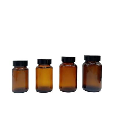 China Health Care Products Recyclable Tawny Glass Capsule Bottle Sealed Bottle Eco - Friendly for sale