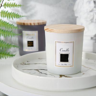 China Top quality Matte Frosted Glass Luxury Candle best prices strong and durable jars with lids for sale