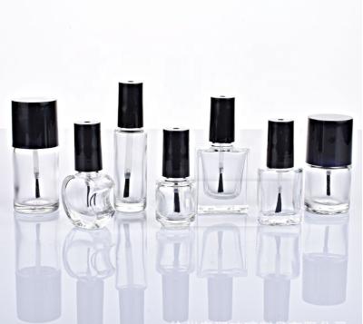 China Luxury Wholesale Empty Personal Care Design 10ml 15ml Glass Nail Polish Bottle With Brush Cap for sale