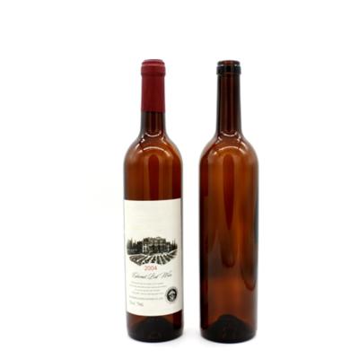 China The cup body is 500ml 750ml wholesale transparent and durable high quality glass empty wine bottle for sale