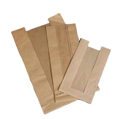 China Disposable Food Packaging Paper Bag With Window Paper Bag for sale