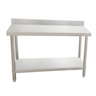 China Backsplash Factory Direct Sales 2 Tiers Commercial Stainless Steel Kitchen Work Table for sale