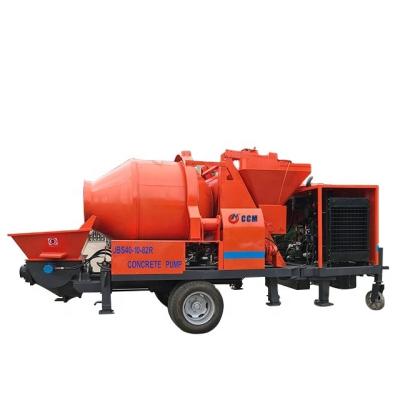 China Construction Material Stores New Arrival Mini Diesel Engine Mobile Concrete Pump With Mixer for sale