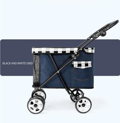 China Wholesale Viable Portable Pet Strollers And Small Dog Cat Trolley Pet Trolley Nylon Trolley for sale