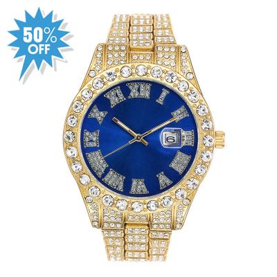 China High Quality Indicator Iced Out Pale Pink Women Watches Bling Watch With Purple Dial Bling Bling Hip Hop Watches for sale