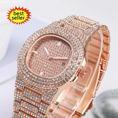 China Hot Selling Decorations Fashion Women Quartz Watches Diamond Square Stainless Steel Case Ladies Watch for sale