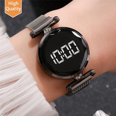 China 2022 Luxury Led Flag Women Magnetic Bracelet Watches Rose Gold Digital Watch Quartz Wrist Watch Ladies Custom LOGO for sale