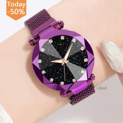 China New Style Ladies Magnetic Starry Sky Clock Luxury Indicator Fashion Women Watches Shape Diamond Quartz Wrist Watch for sale