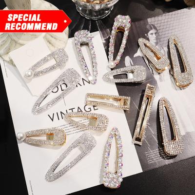 China 2022 Daily Latest New Fashion Shiny Bling Rhinestone Hairpin Diamond Hair Pins Crystal Hair Clip For Girls for sale