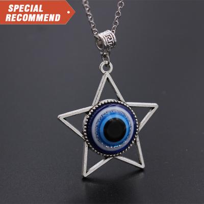 China Hot Sale Trendy Trendy Gold Plated Devil Eyes Necklace Blue Evil Eyes Pendant Necklace For Women for sale