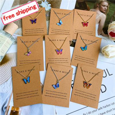 China High Quality Fashionable Charm Pendant Necklace Free Shipping Fine Items Butterfly Jewelry For Women for sale