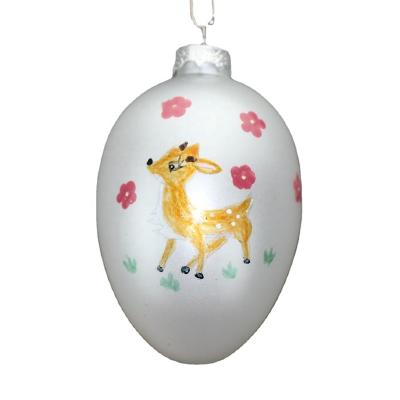 China 2021 Wholesale Handpainting Easter Egg Christmas Tree Handmade Hanging Glass Decoration for sale