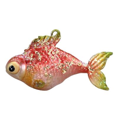 China Beautiful Goldfish Series Christmas Tree Glass Dome Indoor Ornaments Suitable For Home Party Hanging Decoration for sale