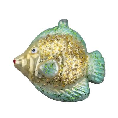 China Beautiful Sea Fish Series Christmas Tree Green Glass Dome Indoor Ornaments Suitable For Home Party Hanging Decoration for sale