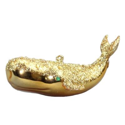 China Beautiful Golden Whale Series Christmas Tree Glass Dome Indoor Ornaments Suitable For Home Party Hanging Decoration for sale