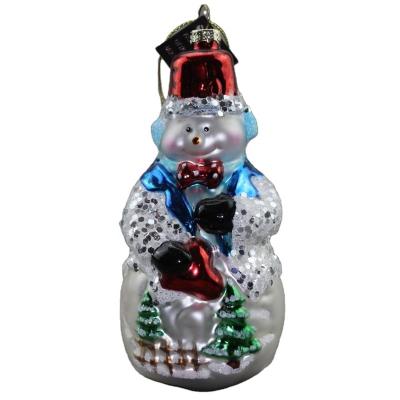 China Wholesale Handmade Glass Hanging Bear Art Sculpture Christmas Decoration of Christamas Home Decor 2021 for sale