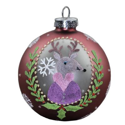 China 2021 Wholesales Handmade Hanging Glass Ball Ornaments Christmas Tree Decoration for sale