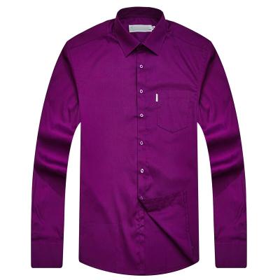 China Breathable Purple Long Sleeve Dress Office Shirts Customized Shirts Wholesale for sale