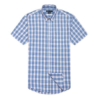 China Men's Breathable Shirts Short Sleeve Casual Style Check Shirts Wholesale for sale
