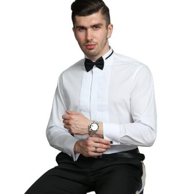 China Wing Collar Tuxedo Men's Breathable Dress Shirts for sale