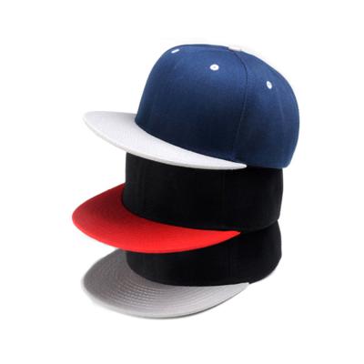 China Custom Hip Hop Hats Plain 6 Panel Strong Adjustable Flat White Snapback Caps Hat With Embroidery Logo for sale