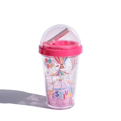 China High Quality BPA Free Insulated Plastic Drinking Bottle Water Bottles Beverage Juice Viable Shake Up Straw for sale