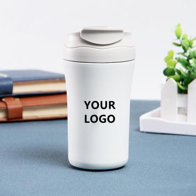 China Travel Viable Coffee Mugs With Straw Stainless Steel 304 Coffee Cup With Logo Custom Coffee Cup for sale