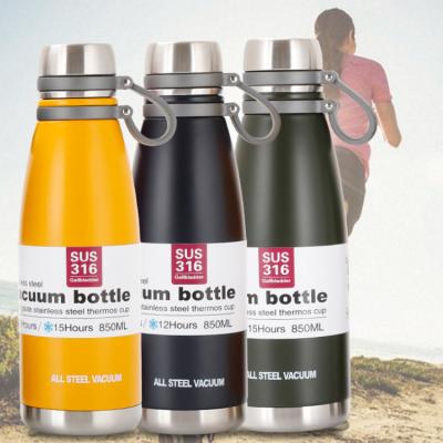 China Sustainable SUS316 Stainless Steel Sports Water Bottle Insulated Vacuum Water Bottles With Custom Logo Laser Inscription for sale