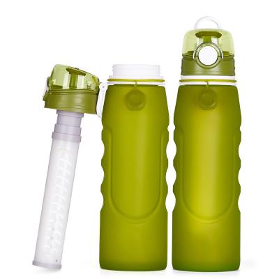 China Outdoor Car Silicone Water Bottle Filter Water Filter Water Bottle Camp for sale