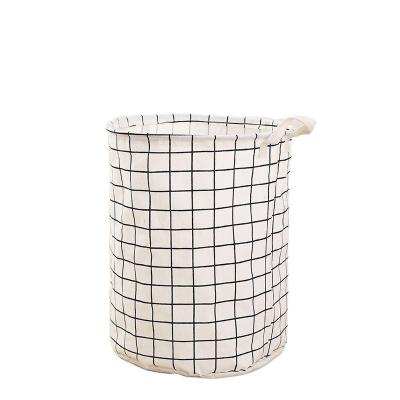 China Large Folding Toy Storage Basket Woven Laundry Basket With Handles for sale