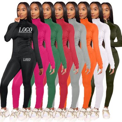 China 2022 New Arrivals QUICK DRY Custom Logo Fashion Long Sleeve Two Piece Set Plus Size Women's Clothing for sale