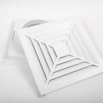 China Modern Offer Diffuser Square HVAC Air Vent Square Aluminum Ceiling Vent Covers 4 Way Diffuser Slot Air Conditioning Grill Wall Duct for sale