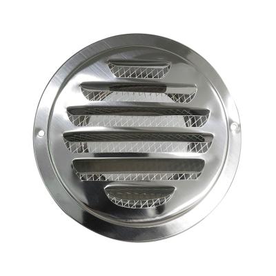 China Industrial Outdoor Round External Wall Stainless Steel Flat Shape Vent Grille Cover Vent Column Exhaust Hood for sale