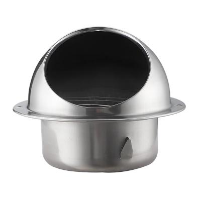 China Modern Metal Round Diffuser Air Ventilation 201 Stainless Steel Duct Hood For External Wall for sale