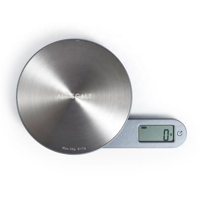 China Electronic Scale Technology 5kg Eco-Friendly Folding Stainless Steel Scale Food Without Weight Battery Cooking Kitchen Digital Scale for sale