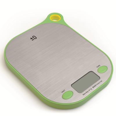 China Stainless steel platform and easy to storage. 5kg Digital Kitchen Scale Health Food Vegetables Weigh Stainless Steel Electronic Household Kitchen Scale for sale