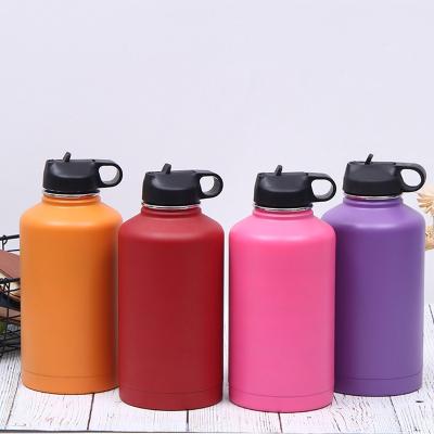 China 18oz 32oz 48oz 64oz PORTABLE Wide Mouth Double Wall Vacuum Flask Insulated Stainless Steel Water Bottle for sale