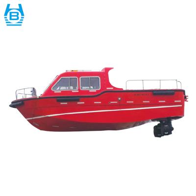 China 8.0m frp work barge fiberglass salvage salvage boat with engine for sale