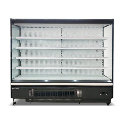 China Single-temperature Manufacture Platform Open Front Multi Fridge Fruit Milk Display Freezer For Supermarket for sale