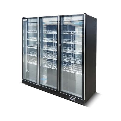 China Single-temperature Glass Door Upright Kitchen Commercial Display Refrigerator For Supermarket for sale