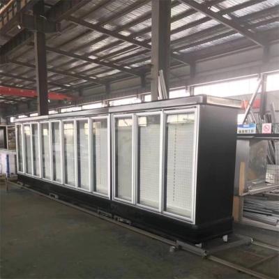 China Commercial Glass Single-temperature Sliding Door Supermarket Display Fridge For Beverage Reach In Freezer for sale