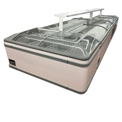 China Single-Temperature AHT Island Freezer Chest Refrigeration With Glass Door for sale