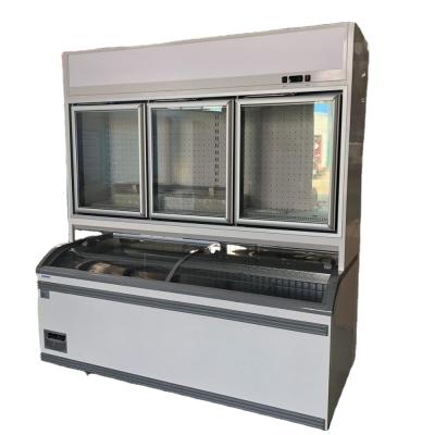 China compressor combi freezer fridge freezer supermarket freezer for frozen fish for sale